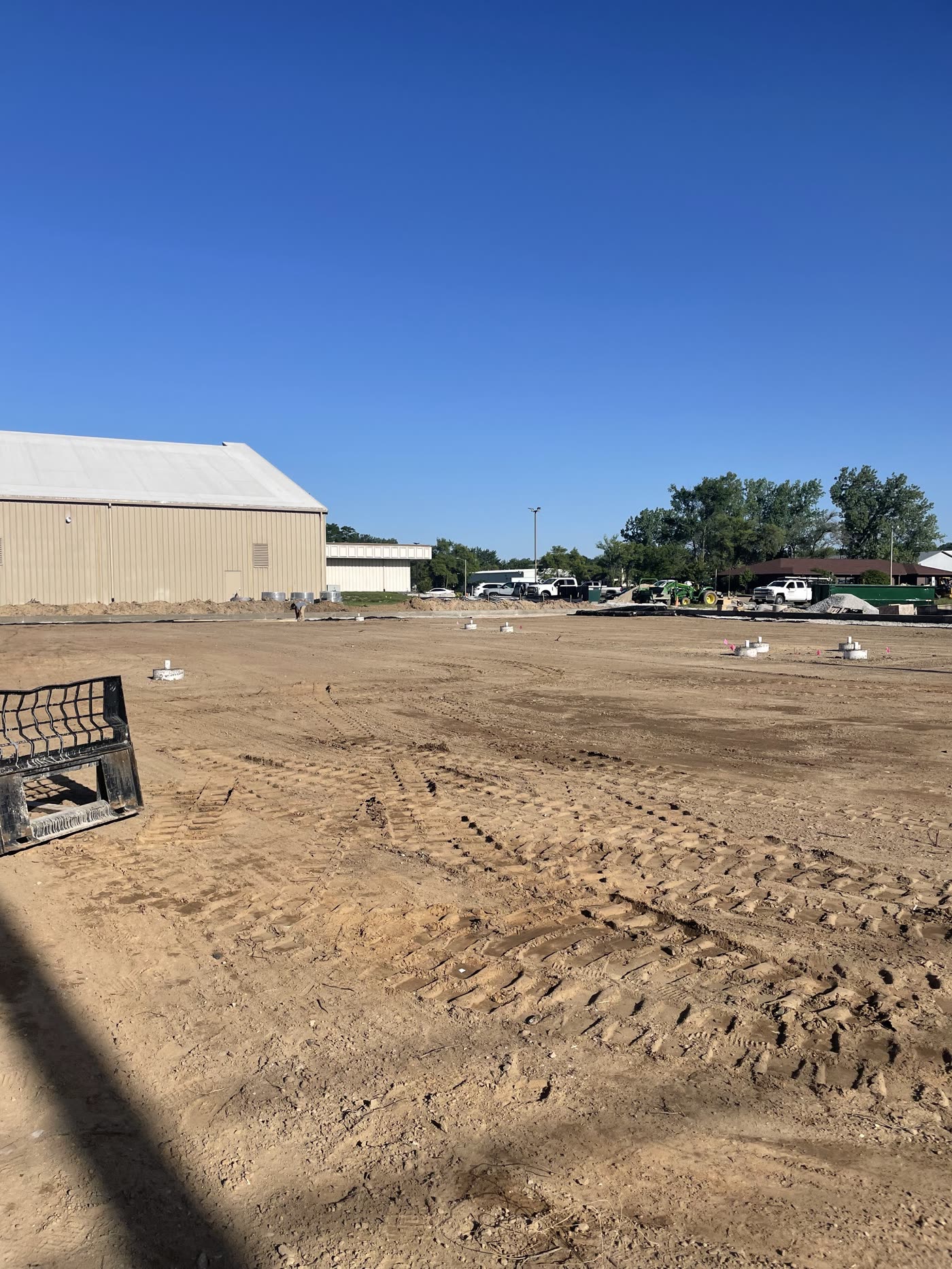 Court pad under construction