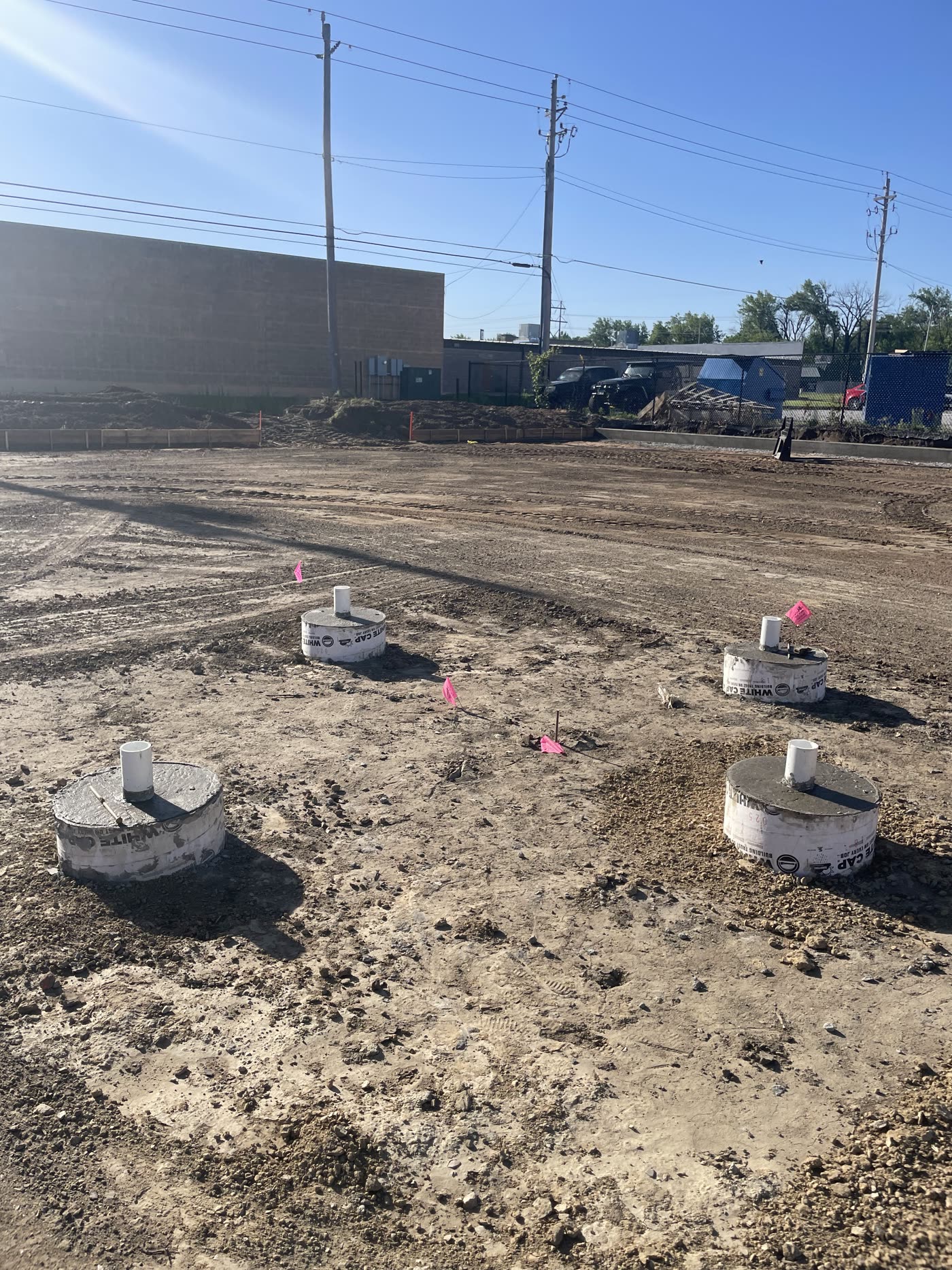 Footings in graded soil