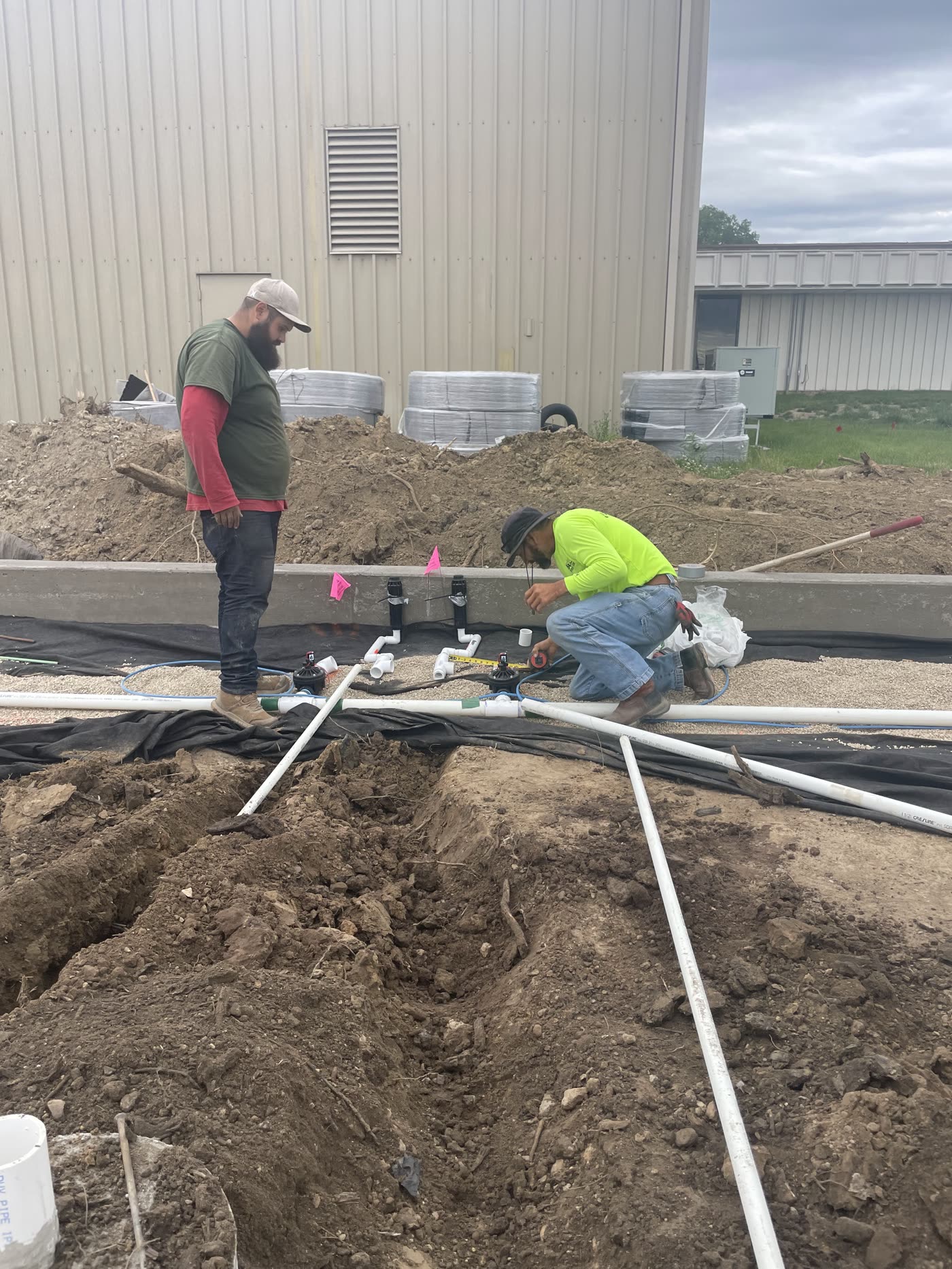 Assembling irrigation piping